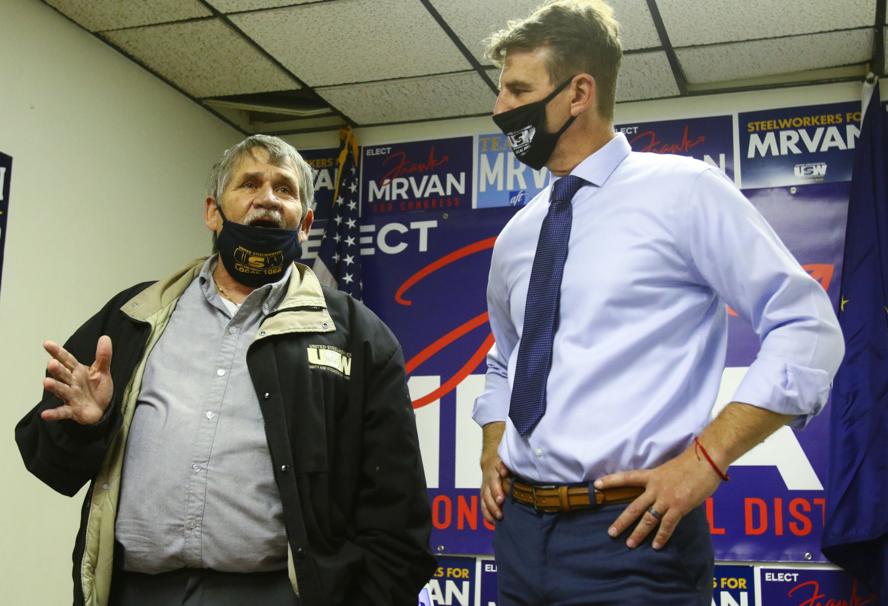 Frank Mrvan visits headquarters on Election Night